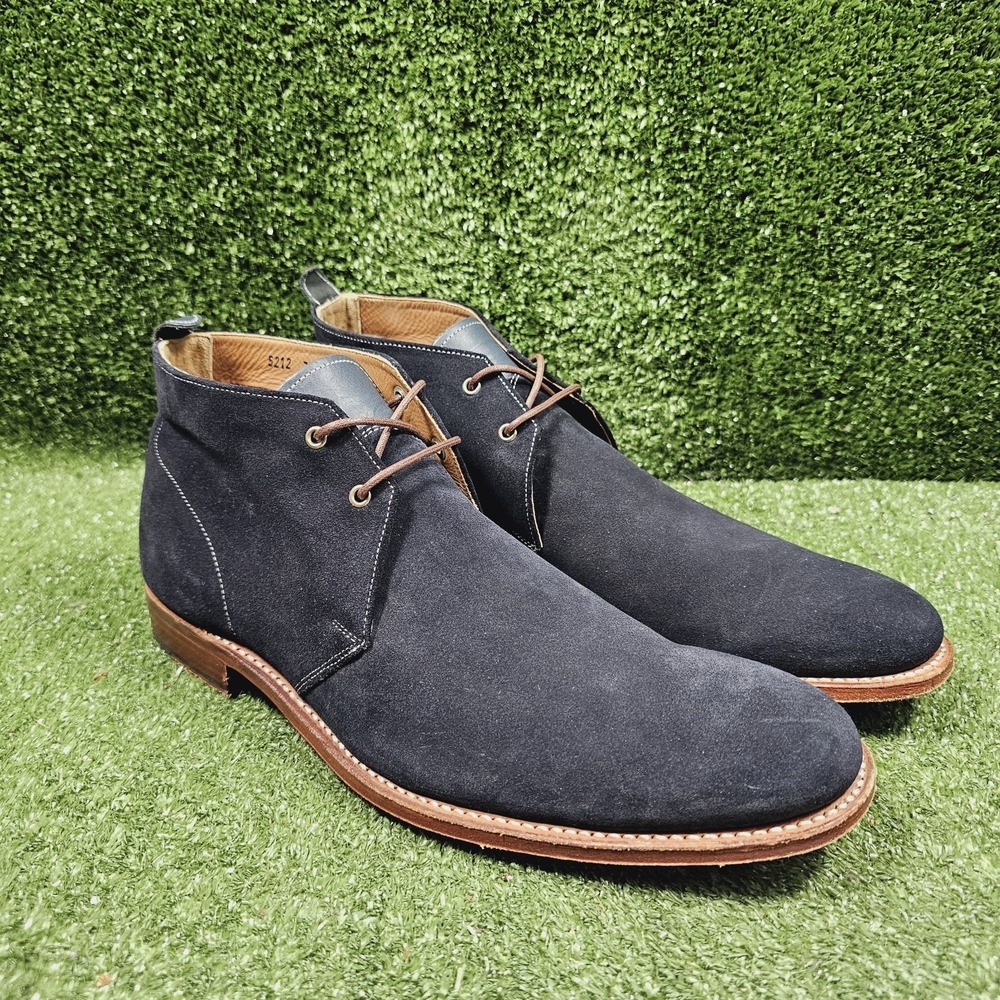 Grenson Silas Navy Blue Suede Desert Chukka Ankle Boots Mens UK 11 F‎ US 12 F